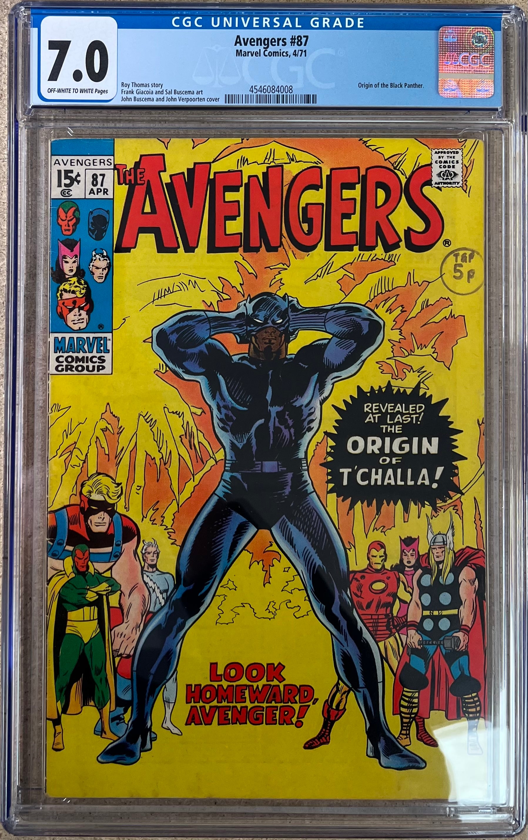 Avengers #87 CGC 7.0