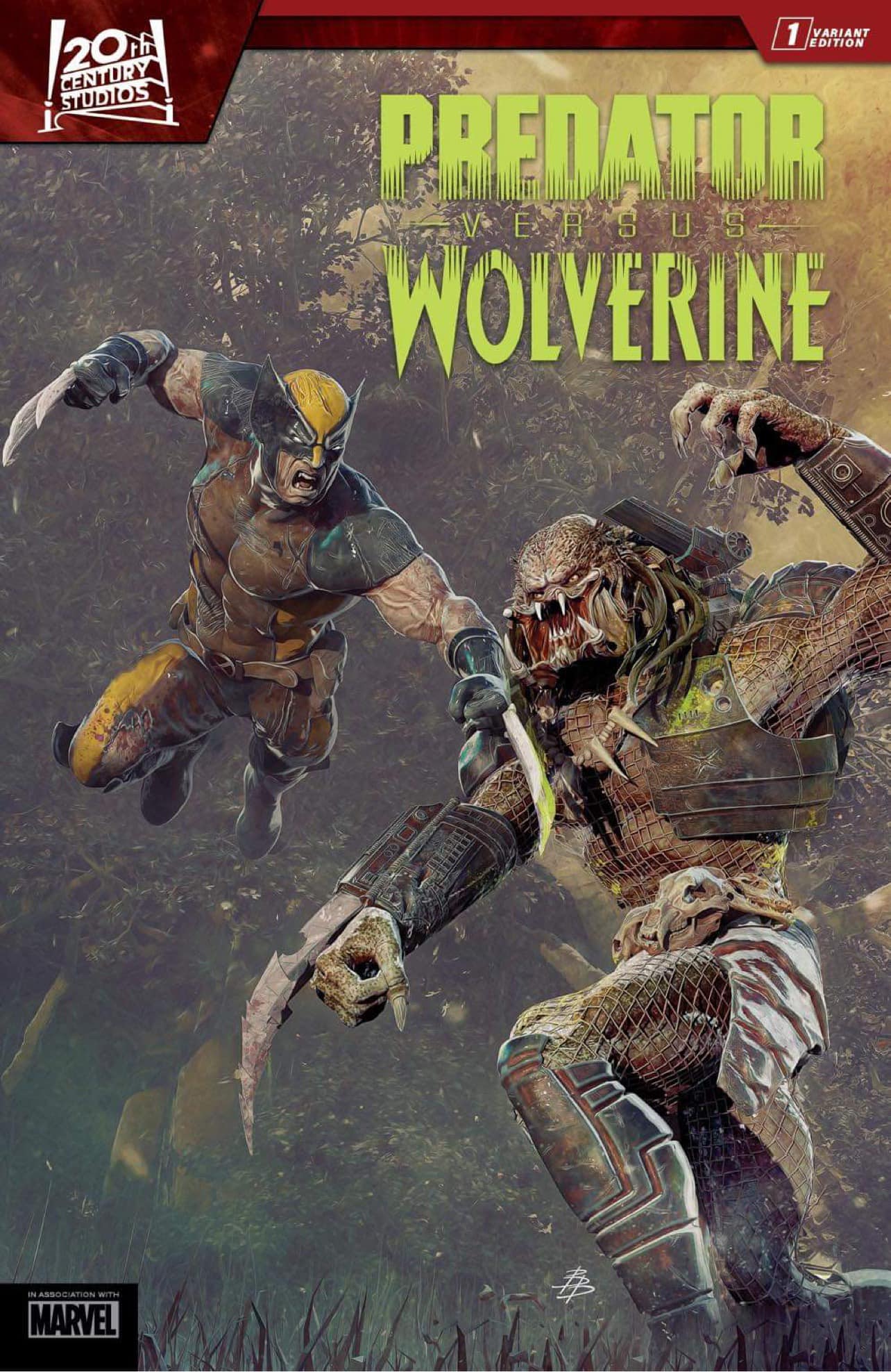 PREDATOR VS WOLVERINE #1 BJORN BARENDS VARIANT - Slab City Comics 