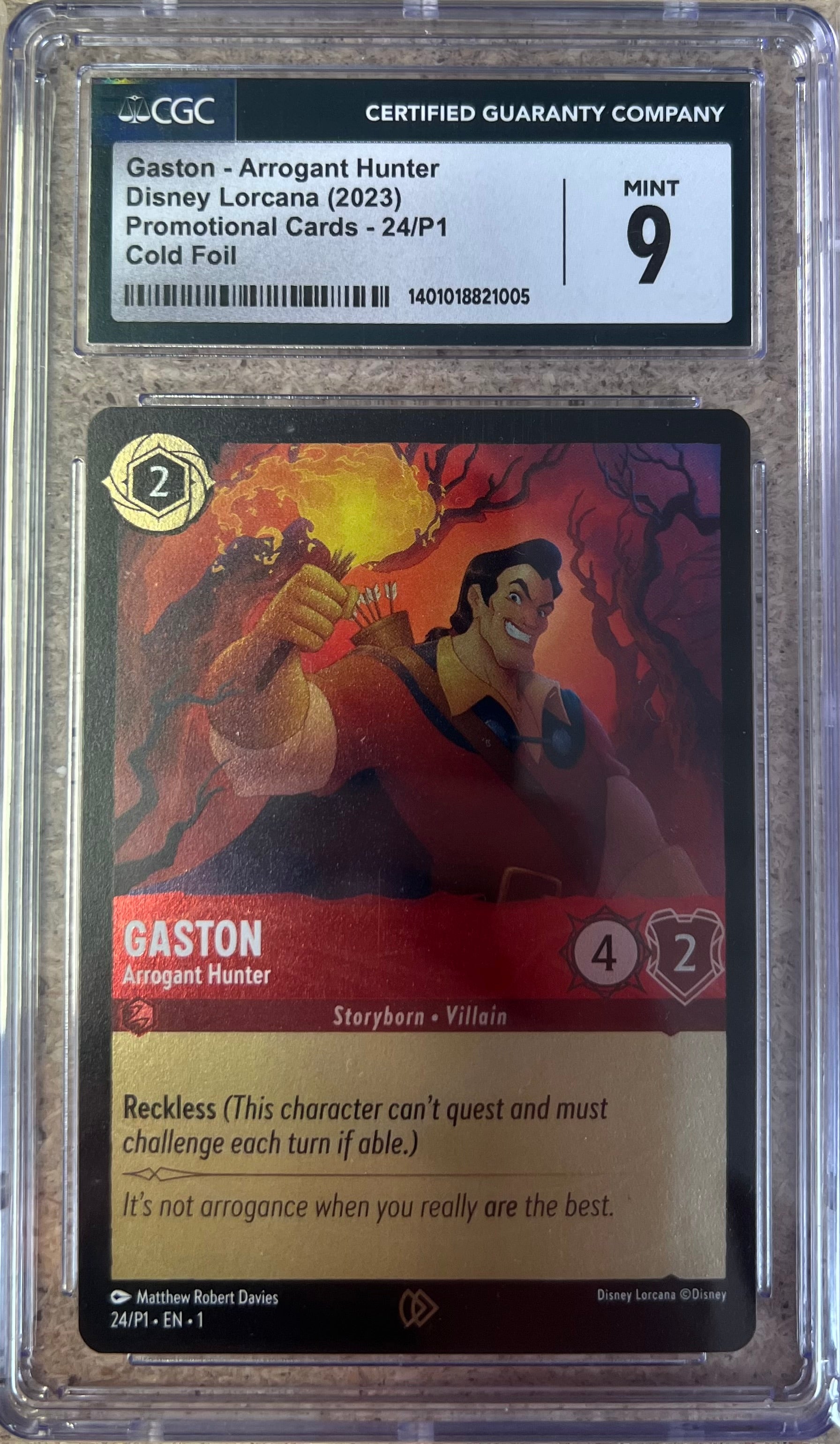 Gaston - Arogant Hunter Promo Cold Foil CGC 9