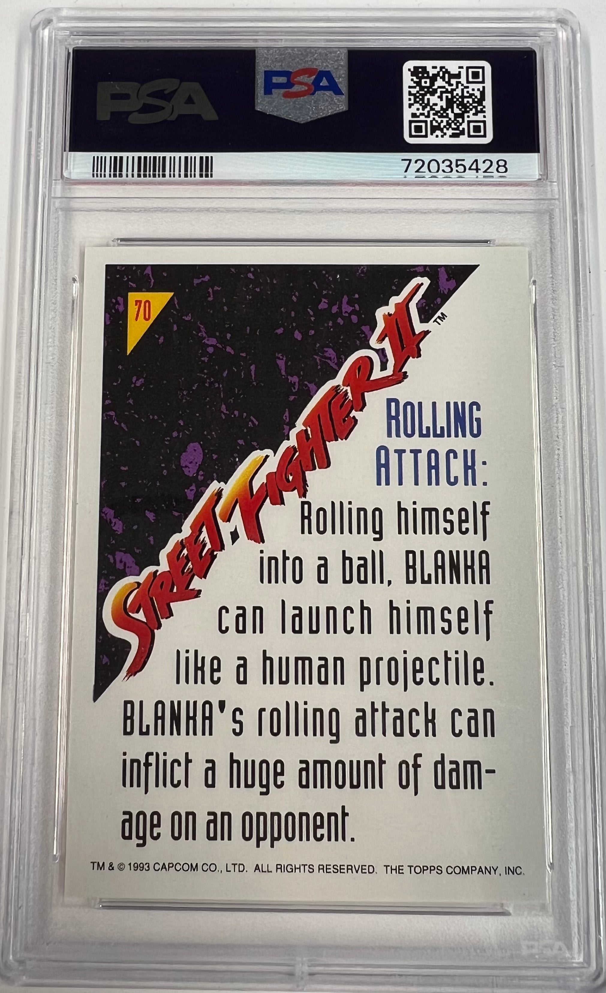 1993 Topps Rolling Attack Street Fighter II PSA 9 - Slab City Comics 
