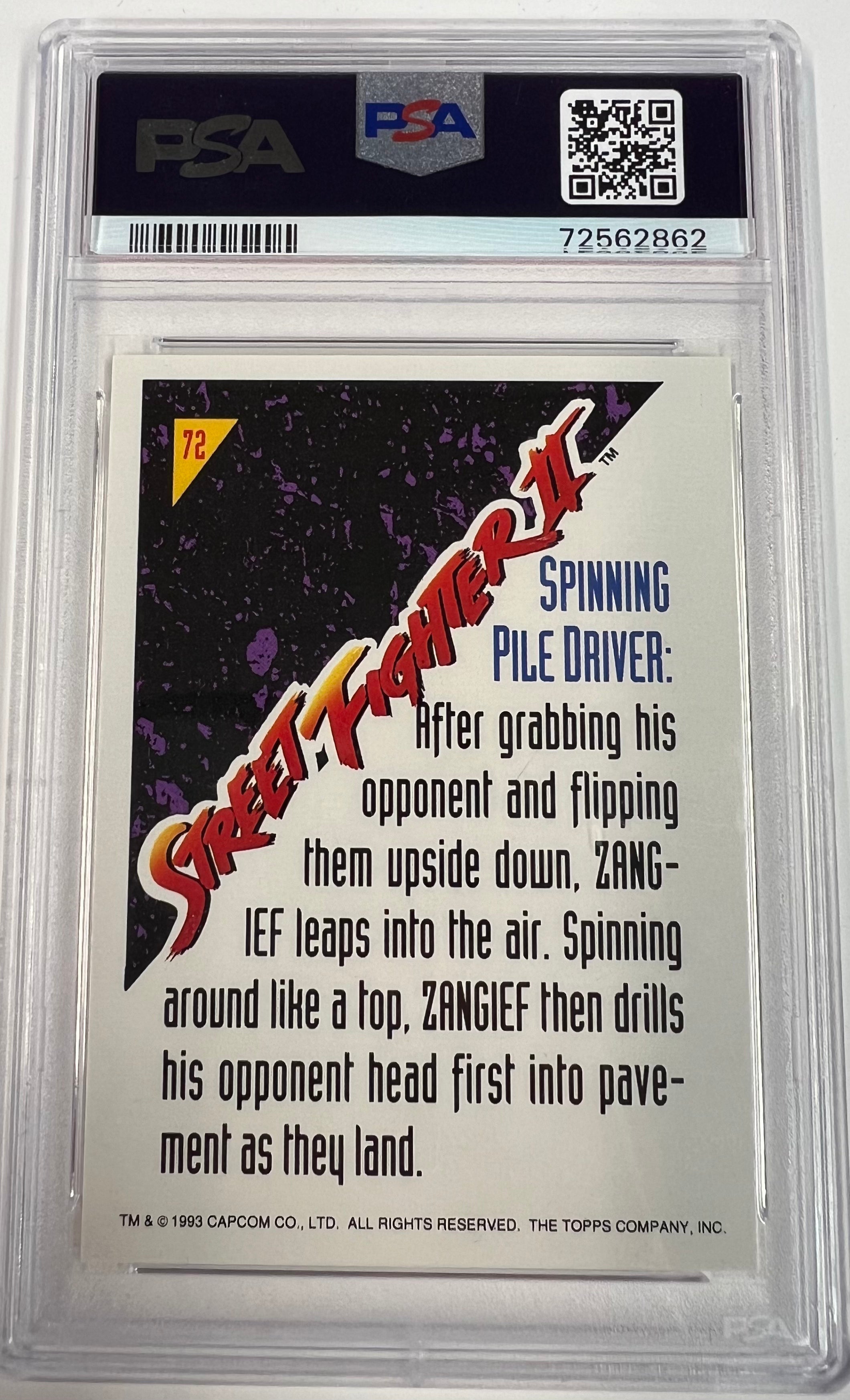 1993 Topps Spinning Pile Driver Street Fighter II PSA 9 - Slab City Comics 