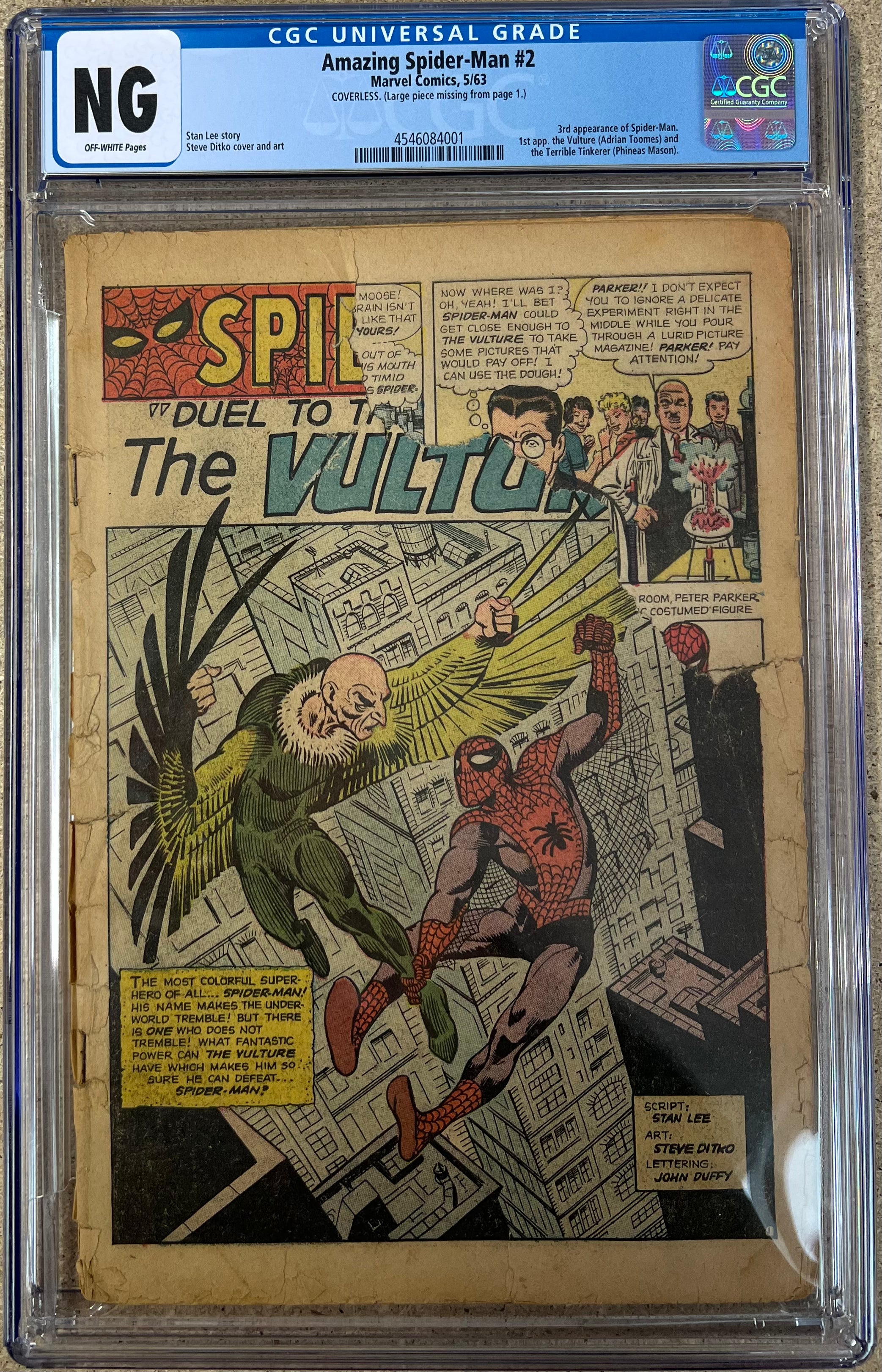 Amazing Spider-man #2 Coverless CGC NG