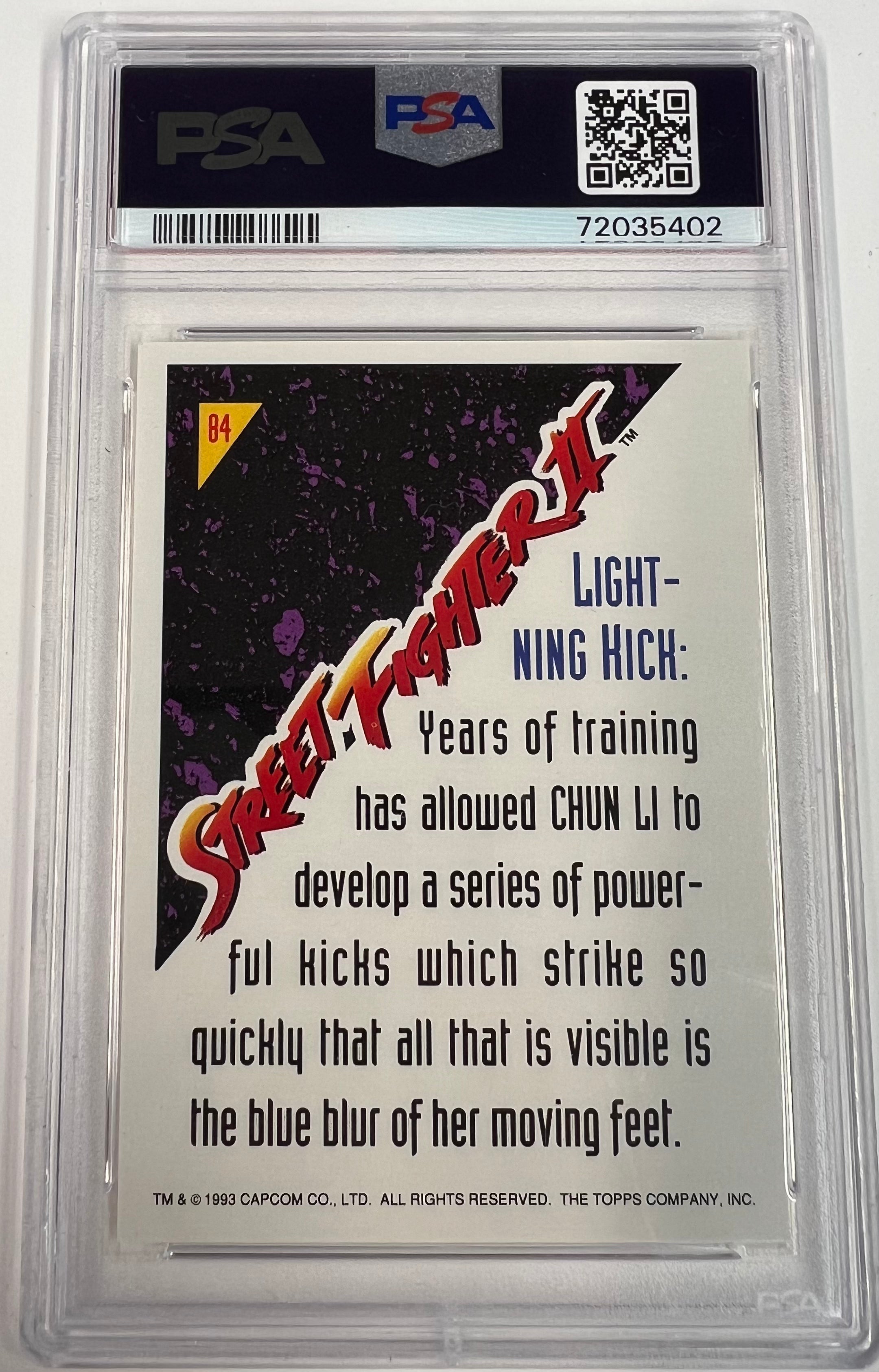 1993 Topps Lighting Kick Street Fighter II PSA 8 - Slab City Comics 