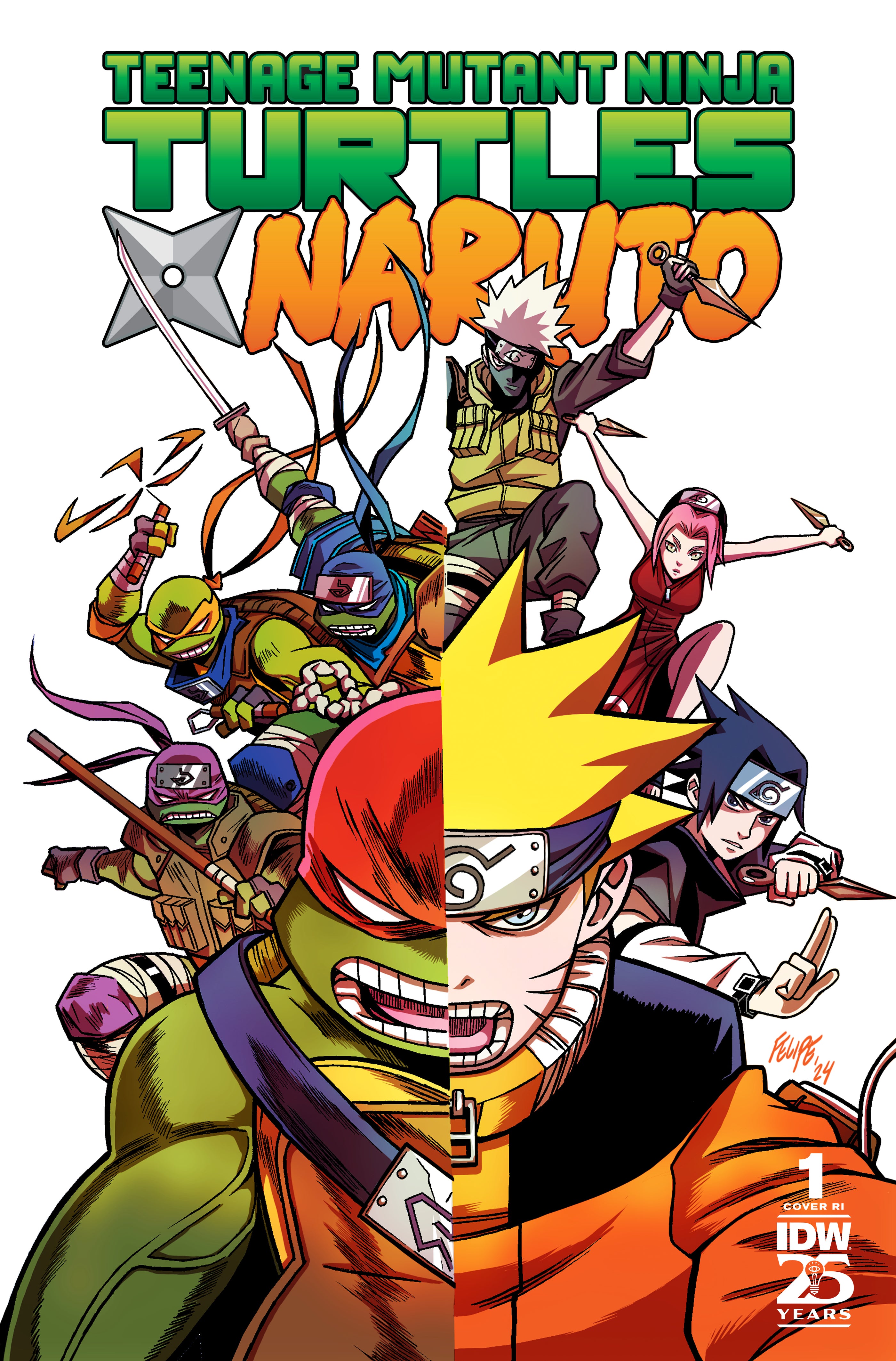 TEENAGE MUTANT NINJA TURTLES X NARUTO #1 1:25 SMITH VARIANT