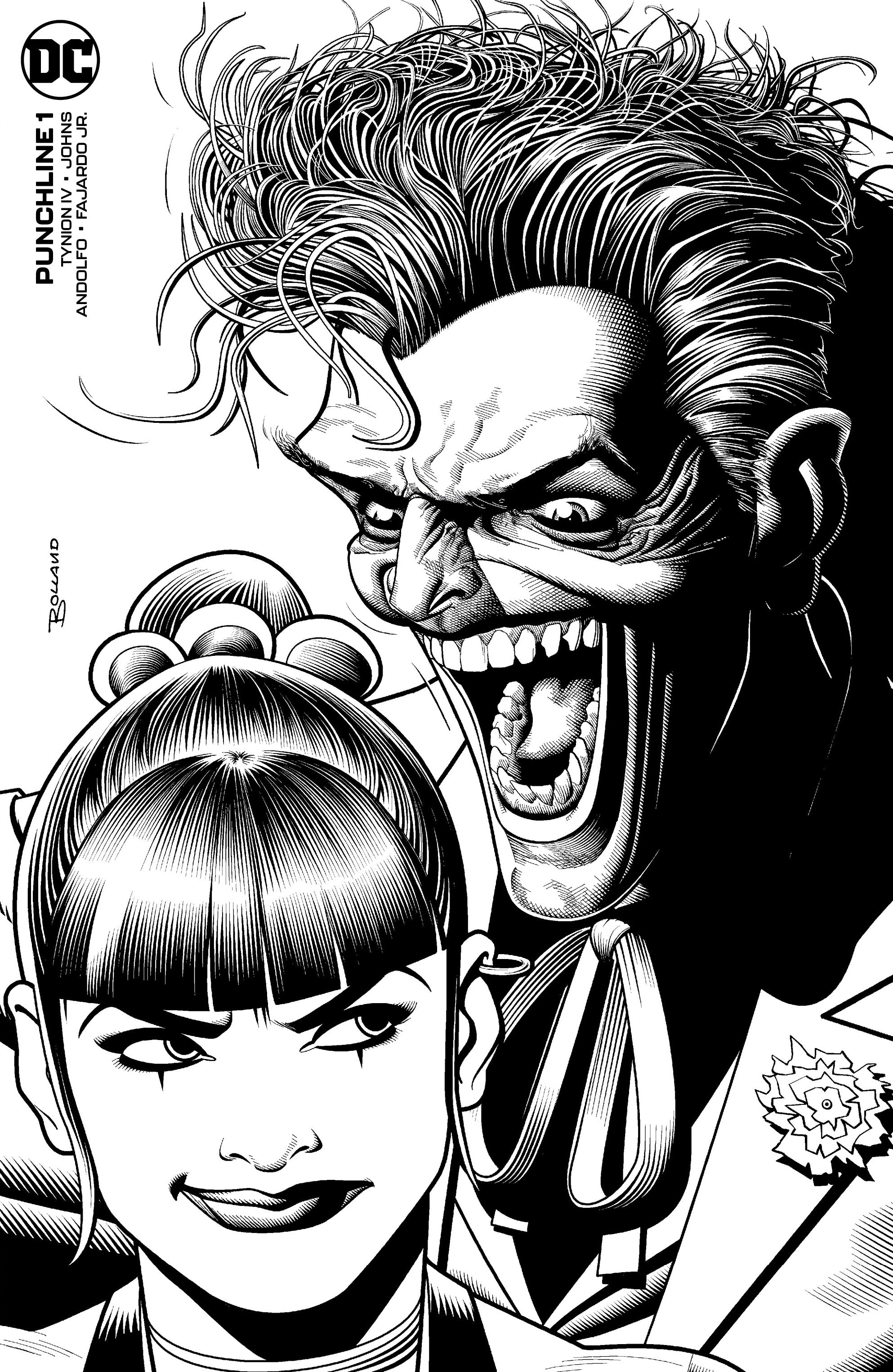 Punchline #1 UK Exclusive Bolland B&W Variant - Slab City Comics 