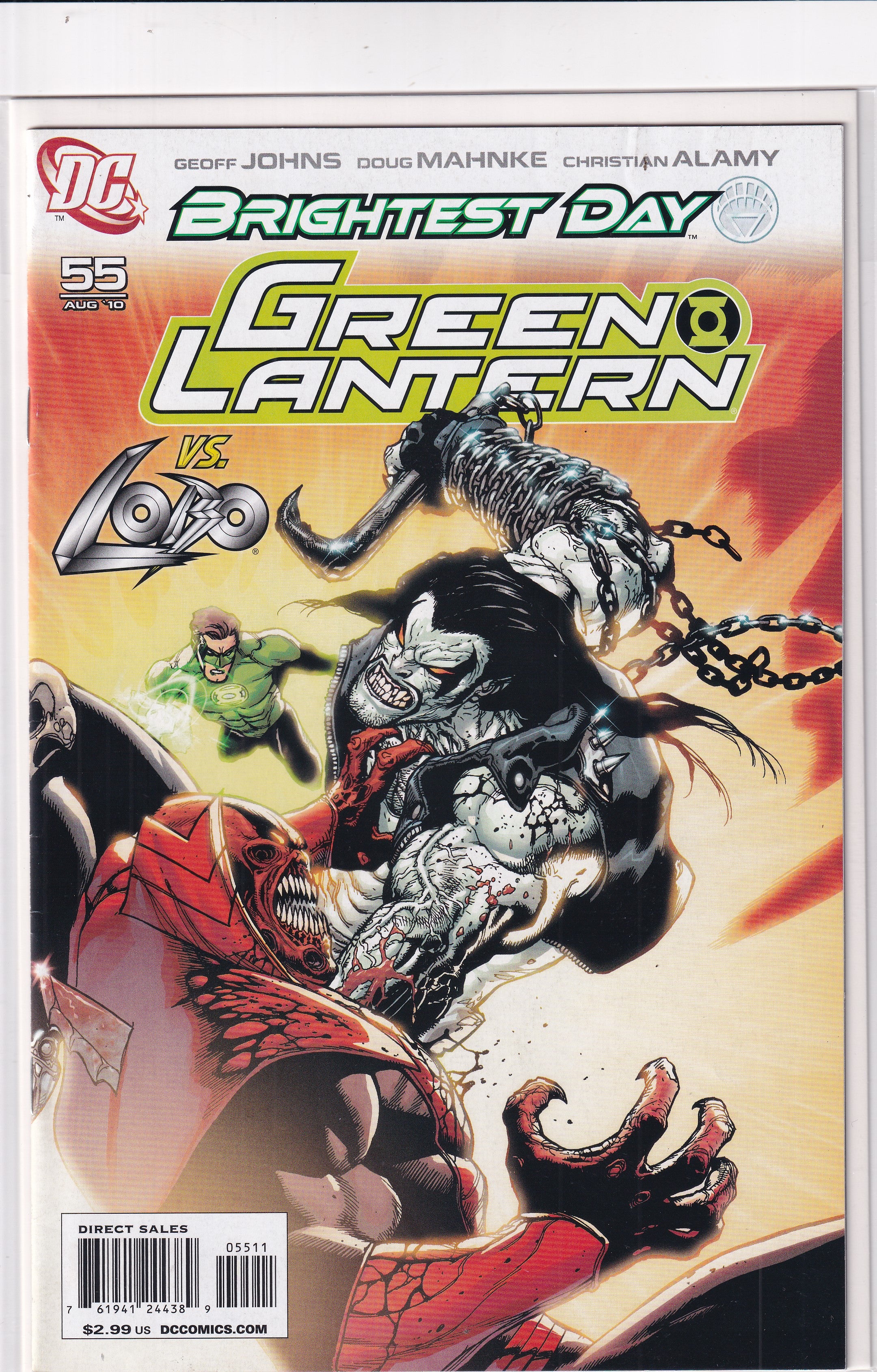 BRIGHTEST DAY GREEN LANTERN VS LOBO #55 - Slab City Comics 