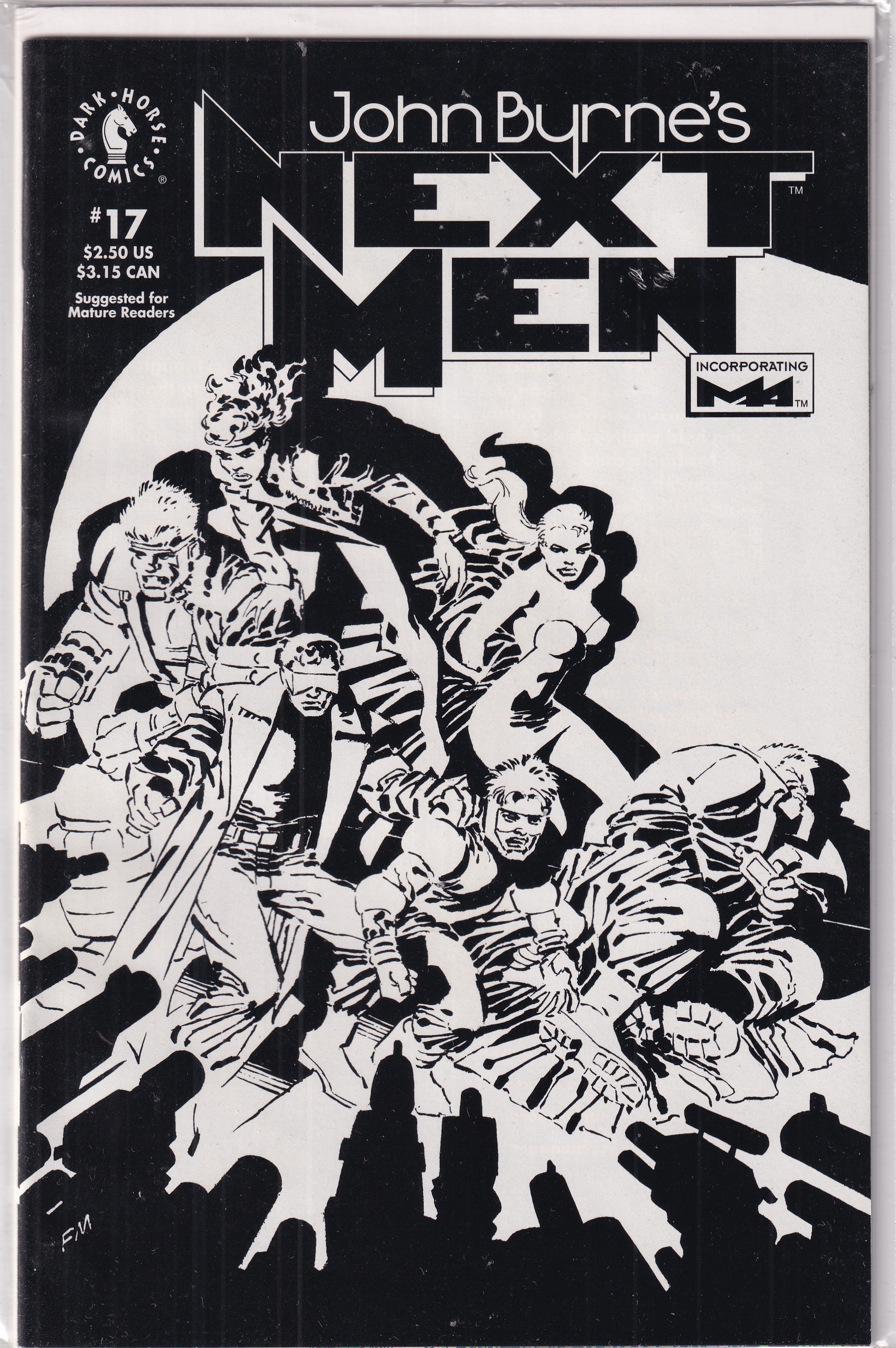 JOHN BYNE'S NEXT MEN #17 B&W - Slab City Comics 