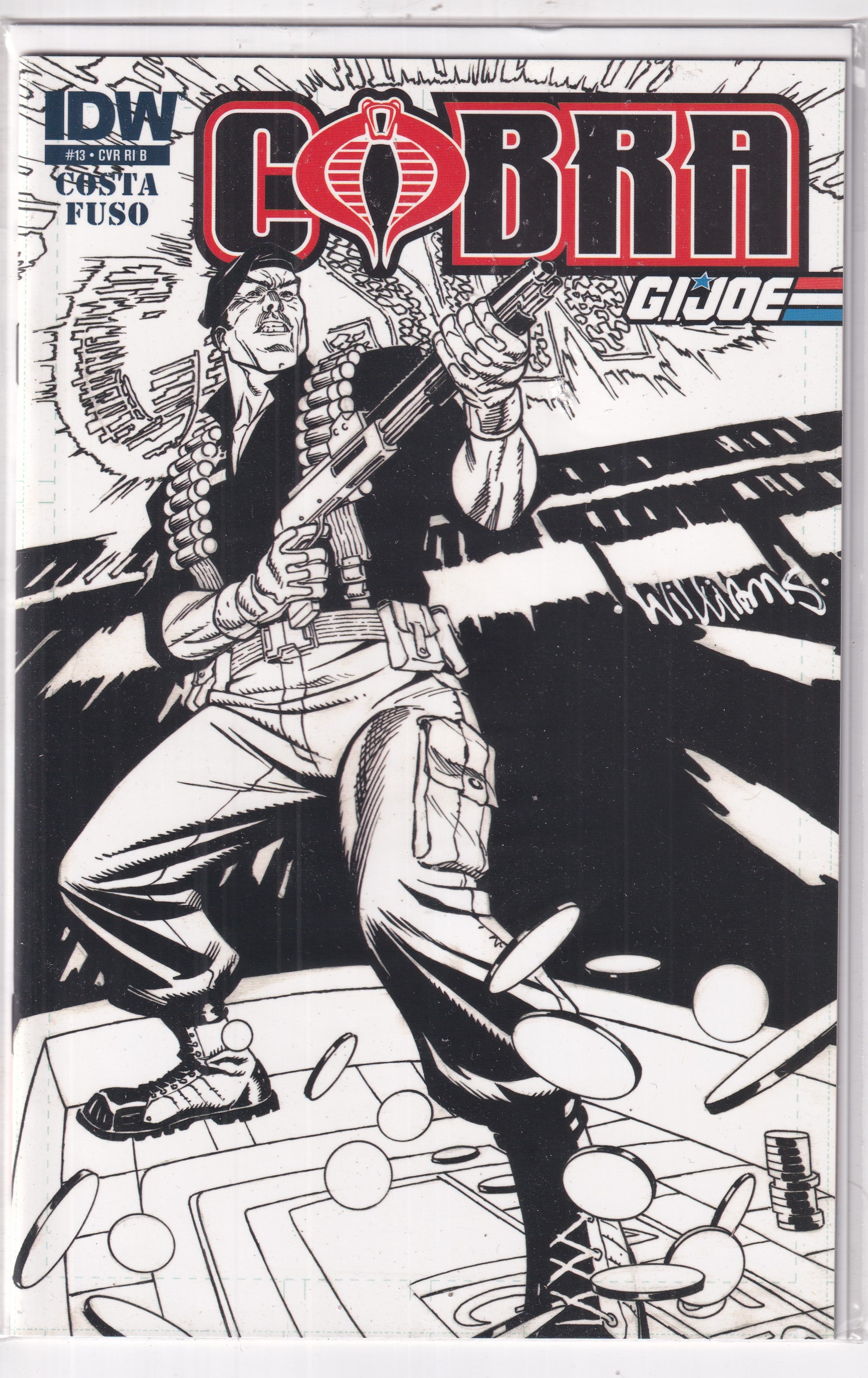 COBRA G.I.JOE #13 B&W VARIANT - Slab City Comics 