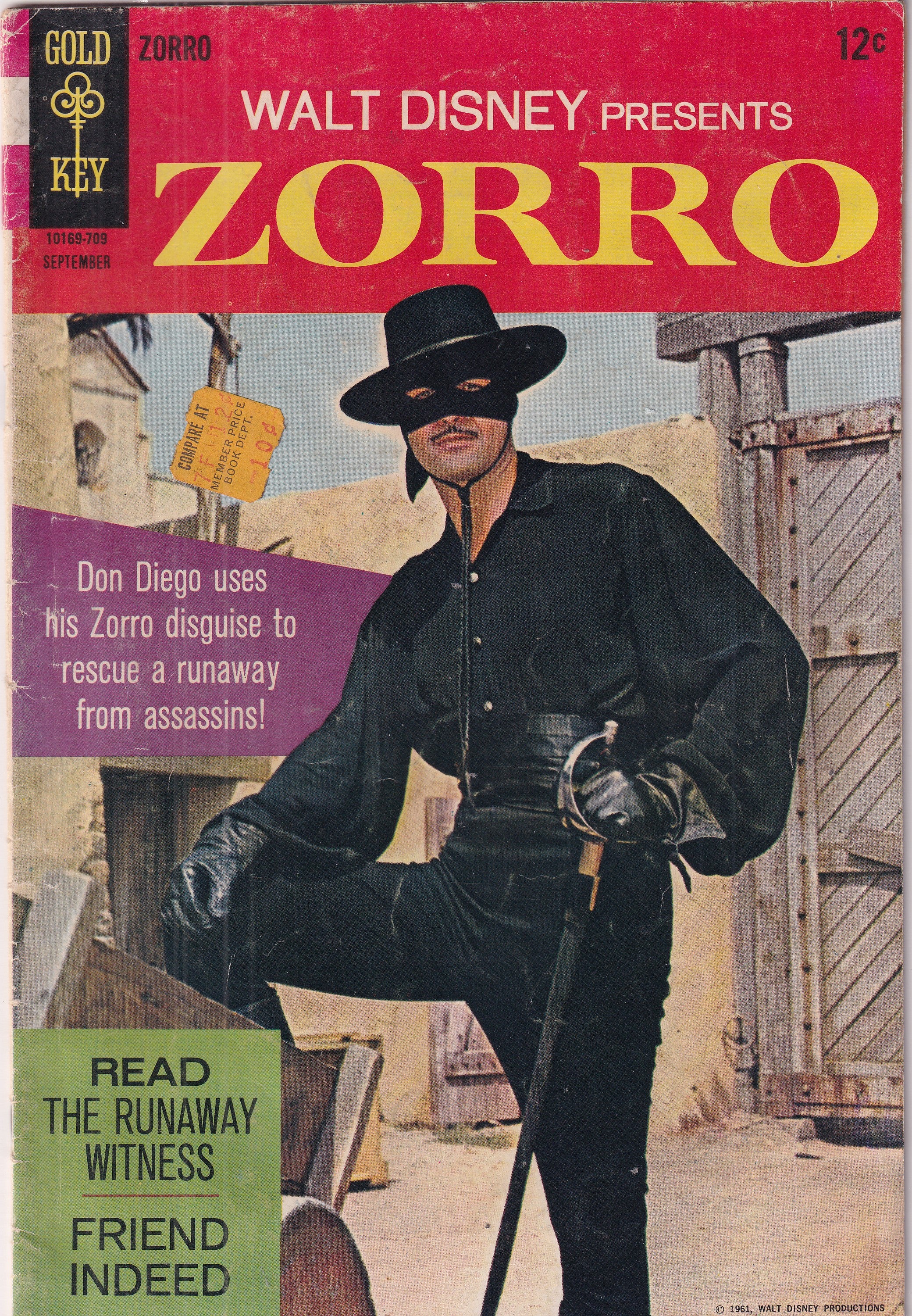 WALT DISNEY PRESENTS ZORRO 10169-709 - Slab City Comics 