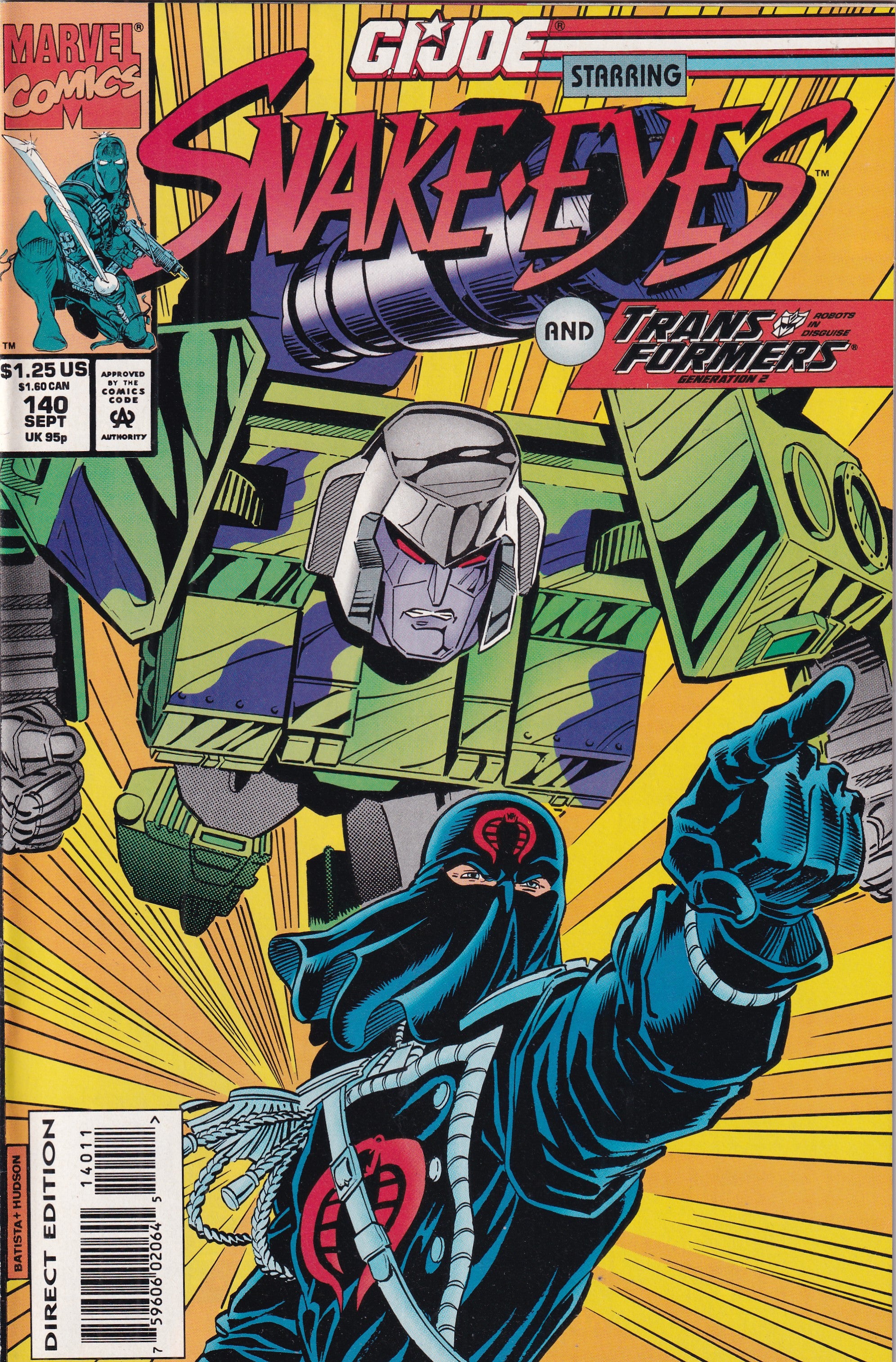 G.I.JOE STARRING SNAKE-EYES FEATURING TRANSFORMERS GENERATION 2 #140 - Slab City Comics 