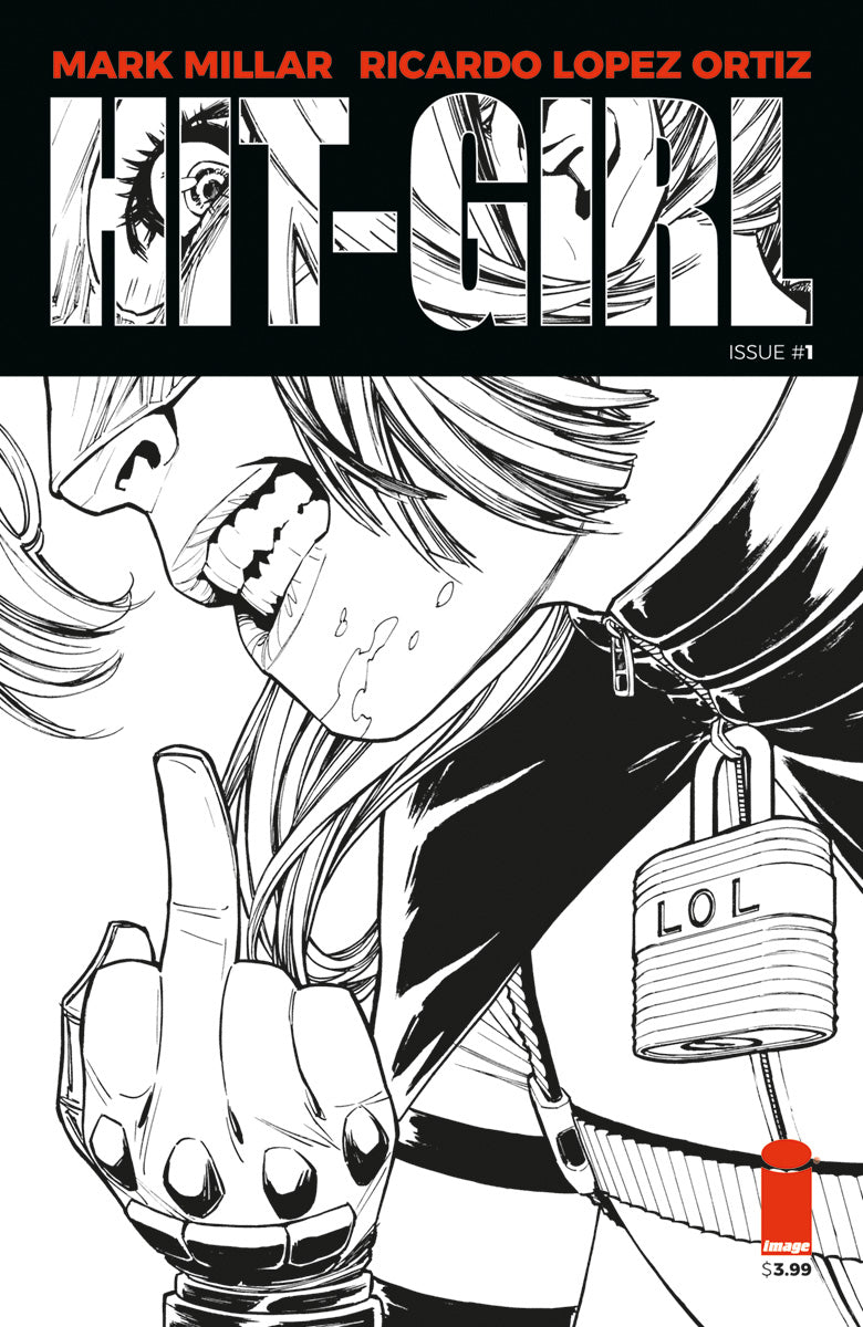 HIT-GIRL #1 B&W VARIANT REEDER - Slab City Comics 