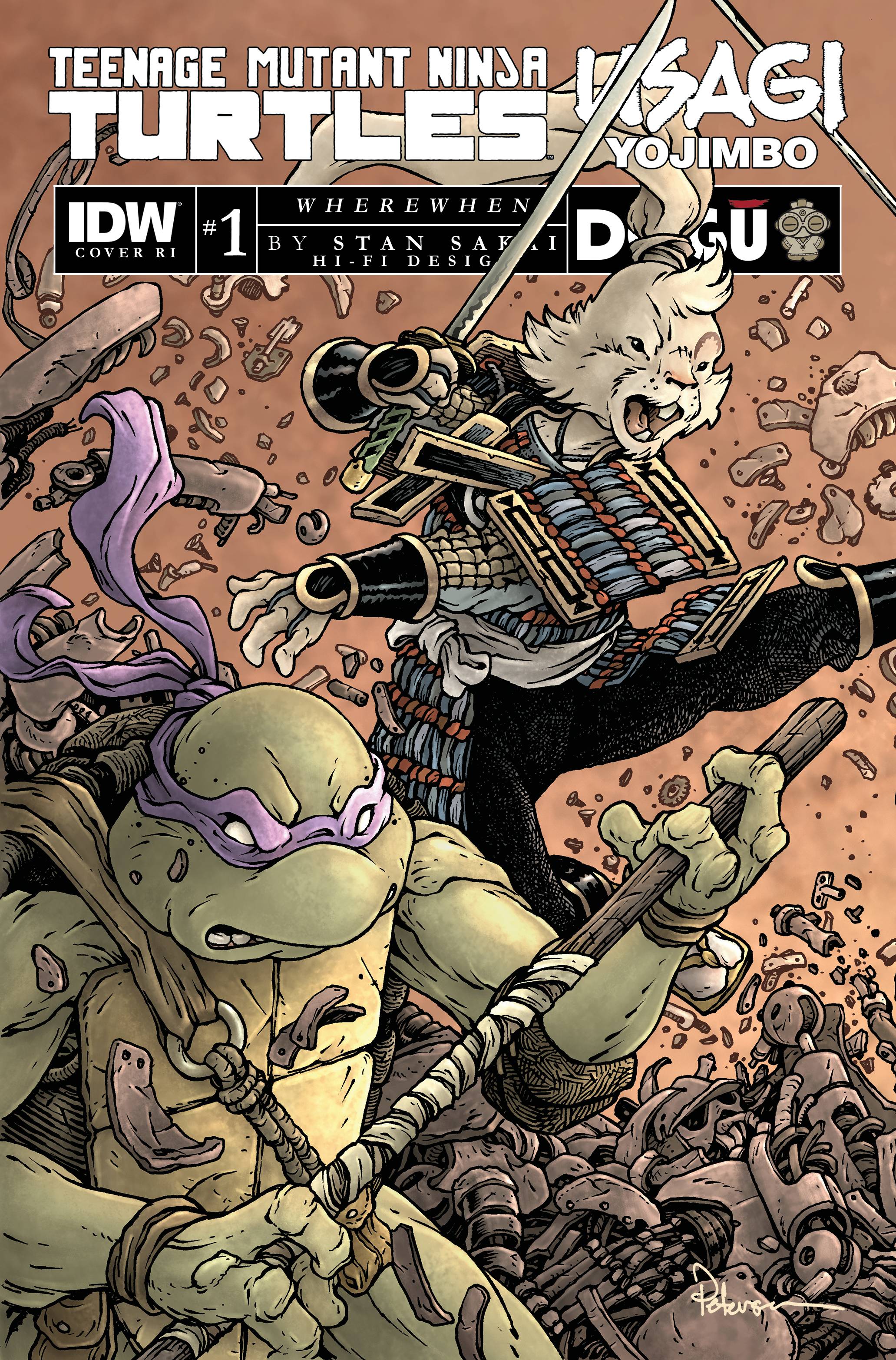 TMNT USAGI YOJIMBO WHEREWHEN #1 1:50 PETERSEN VARIANT - Slab City Comics 