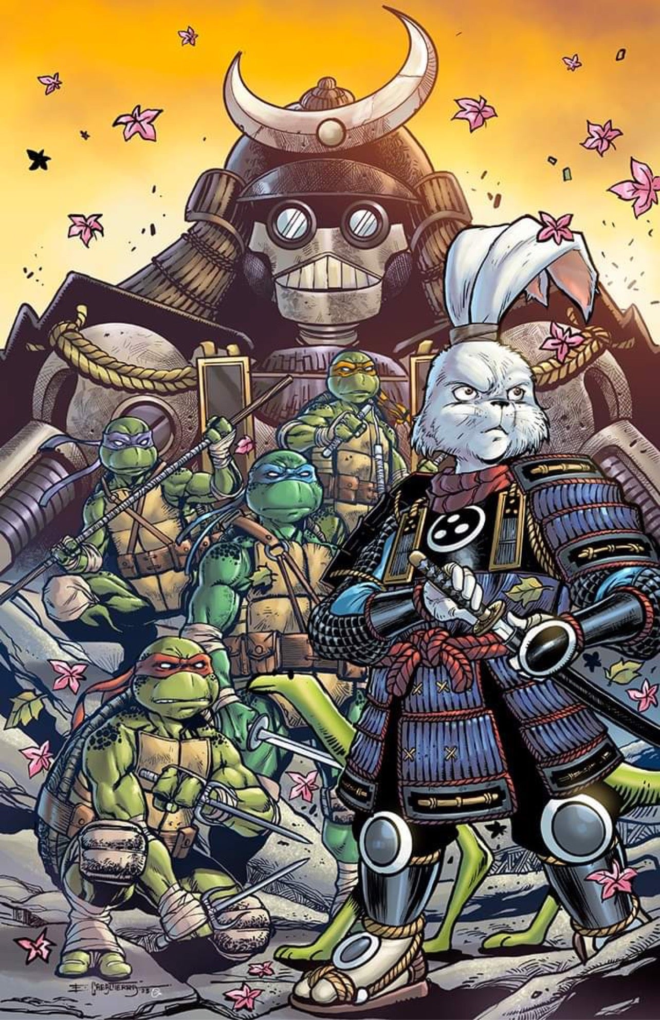 TMNT USAGI YOJIMBO WHEREWHEN #1 CABALTIERRA VIRGIN VARIANT - Slab City Comics 